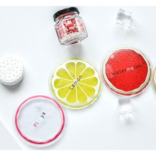 3pcs Cooling ice pack cold Round Colourful Iced Packs Cooler Bags Fruit Design Cold Fresh Food Drink H99F