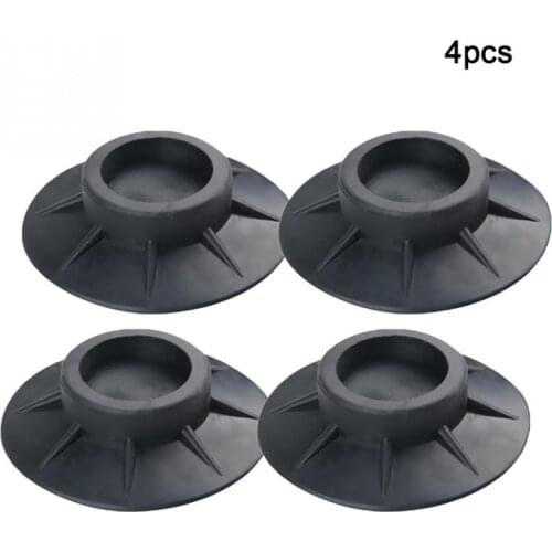 4Pcs Floor Mat Elasticity Black Furniture Anti Vibration Protectors Rubber Feet Pads Washing Machine Non Slip Shock Proof