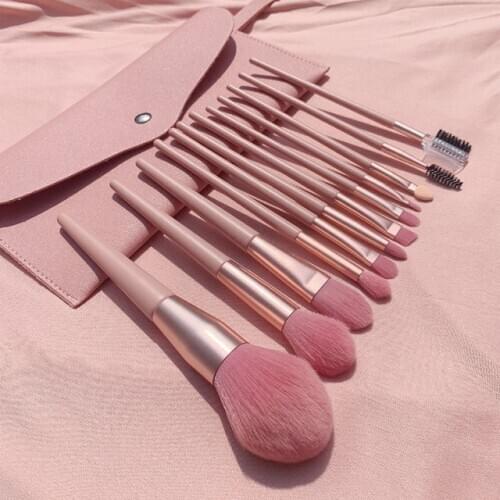 7/12 Girl nude pink makeup brush Nordic Ins powder paint eye shadow brush color makeup tool