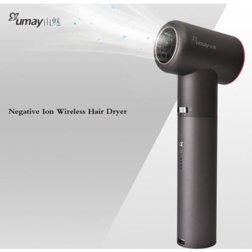 Wireless Anion Hair Dryer with Battery Working Rechargeable Negative Ion Blower Low Radiation Split Design Easy to Outdoor Trave