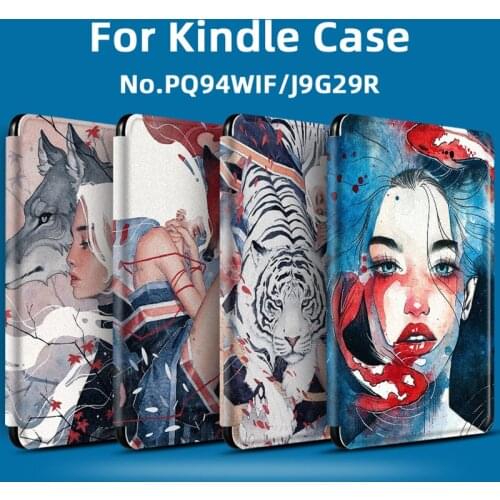 For Case Kindle 10th Generation 2018 4 Wild Animals and Girls Cover For Kindle 2019 J9G29R Etui Folding Funda Capa PQ94WIF