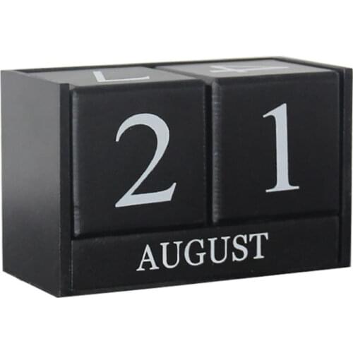 Wood Calendar DIY Agenda Block Planner Desktop Calendar Organizer Block Stand Home Office Decor Wooden Perpetual Calendar