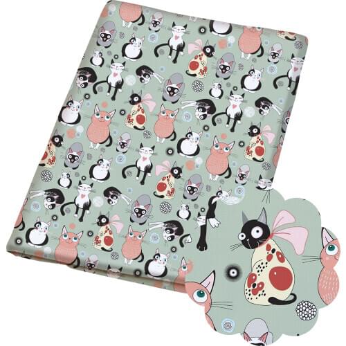 Diy polyester fabric cartoon pattern polyster and cotton fabric patchwork printing childrens dress supplier 50 * 140cm/piece