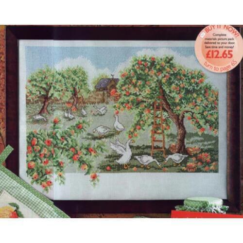 Fishxx Cross Stitch Col161-1 scenery ripe apple orchard paintings on needlework lovely embroidery 100% Egyptian cotton diy