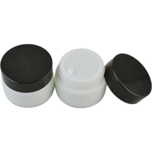30G 20pcs/lot White Glass Cosmetic Cream Container, DIY Top Grade Glass Cream Jar, Cosmetic Mask Refillable Box, Beauty Tool