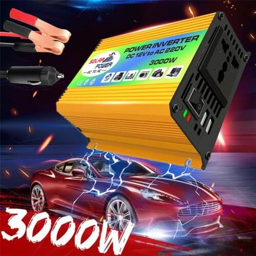 Boat Car 3000W Converter Power Inverter DC 12V to AC 220V Invertor USB Charger