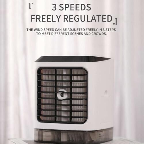 Mini 3in1 USB Portable Air Conditioner 7 Colors LED Conditioning Humidifier Purifier 3 Gear Desktop air cooler Fan w/480ml Tank