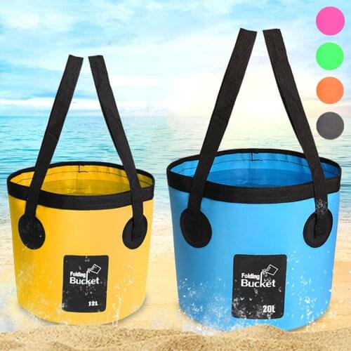 Fashion Outdoor Fishing Bucket 12/20L Portable Zipper Fishing Bucket Colorful Folding EVA Fishing Camping Hiking Fishing Bag