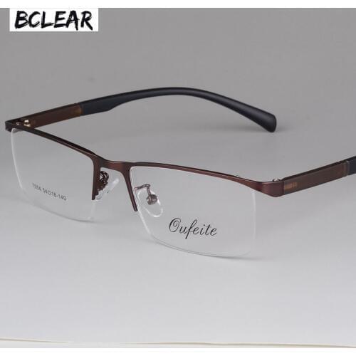 BCLEAR 2018 New Arrival Fashion Glasses Frame Men Eyeglasses Frame Vintage Half Rim Clear Lens Glasses Optical Spectacle Frame