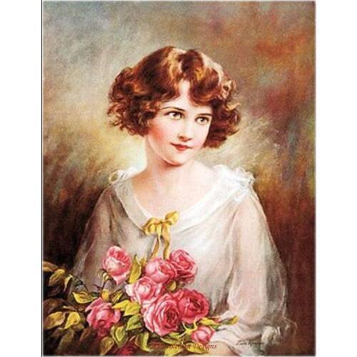 Embroidery Counted Cross Stitch Kits Needlework - Crafts 14 ct Aida Color DIY Arts Handmade Decor - In the Month of Roses