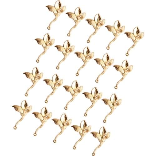 Pack of 20 Shiny Tulip Flower Shape Pendant Charms DIY for Handmade Jewelry Making