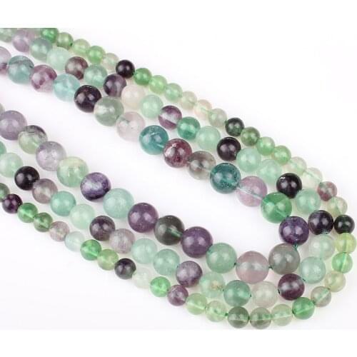 Natural stone 6mm8mm10mm green fluorite round loose beads jewelry and jewelry making DIY necklace bracelet accessories 16 inches