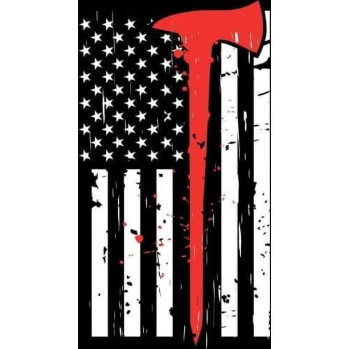 Nonbrand Thin Red Line Flag Firefighters Iron Painting Metal Plate Personality Tin Sign Vintage Bar Wall Decor 12"x8"