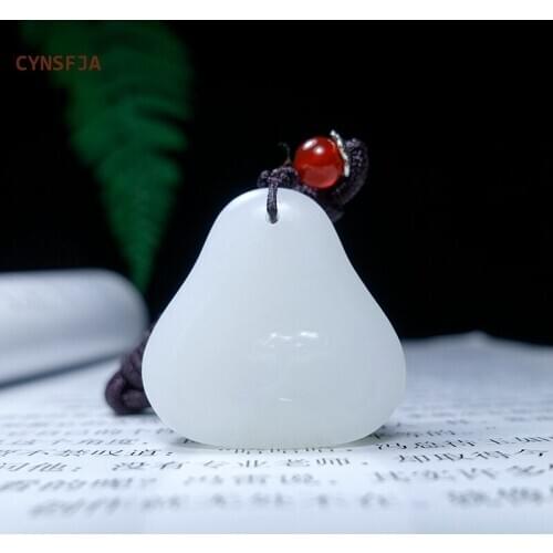 CYNSFJA New Real Rare Certified Chinese Hetian Jade Nephrite Lucky Amulet Ruyi Jade Pendant White High Quality Best Gifts