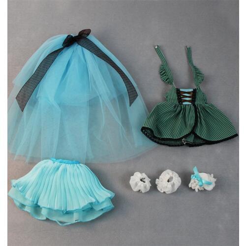 Clothes for 1/4 BJD 45cm Lace Dress blue and green Outfit Lolita lovely girl Forturn Days Special Offe gift