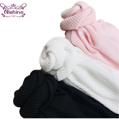 Nishine Solid Color Handmade Knotted Baby Girls Indian Hat Comfortable Breathable Knitting Cotton Infant Caps Kids Accessories