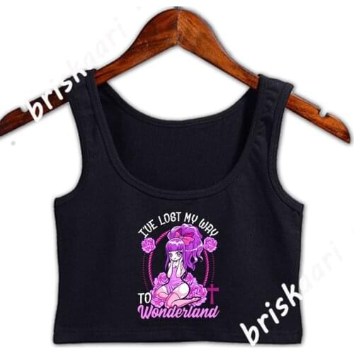 Pastel Goth Kawaii Egirl Gift Anime Wonderland Crop Top Women Girl Character Sexy Spring Autumn S-XXL Top Unique Graphic Vest