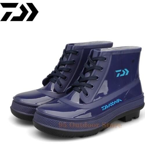 Daiwa New Arrival Unisex Shoe Rubber Rain Boot Ankle Men Waterproof Fishing Booties Non-Slip Couples Boots Fashion Work Boots