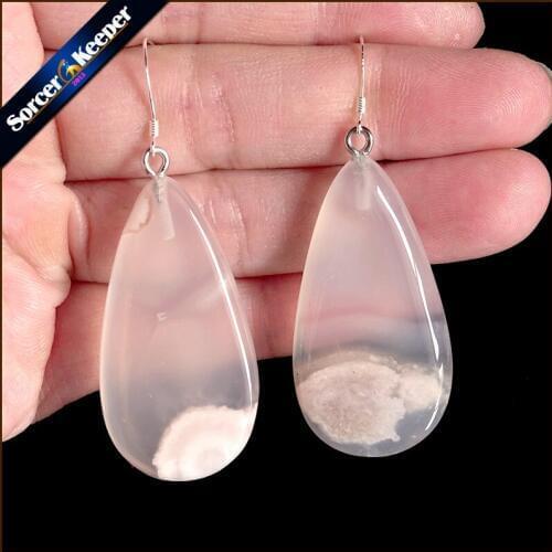 Genuine 925 Sterling Silver Cherry Blossoms Agate Drop Earrings Purple Fine Jewelry Gift for Woman 100% Natural Gem Stone WS462