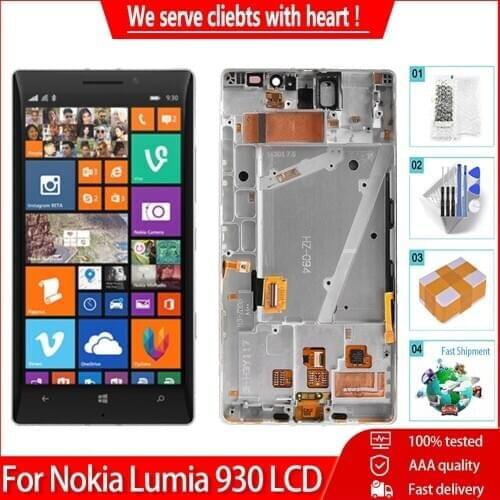 5.0" AAA+++ Replacement LCD Display for Nokia Lumia 930 RM-1045 LCD Display Touch Screen with Frame Digitizer Assembly