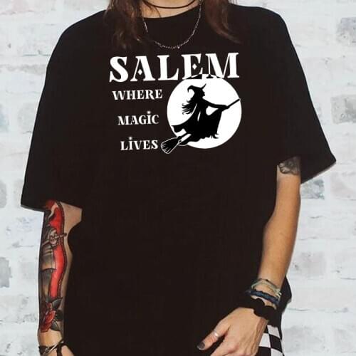 Female Goth Dark Grunge Top Clothes Oversized Graphic Tees Streetwear Gothic T-shirt Women Edgy Fashion Witch Halloween T Shirt