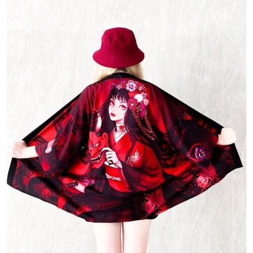 Womens Tops And Blouses 2021 Harajuku Women Soft Girl Aesthetic Clothes Kawaii Japanese Streetwear Kimono Cardigan Female Blouse