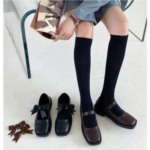 LIHUAMAO Mary Jane women shoes square heel pumps round toe ankle strap skid resistance party punk cosplay style