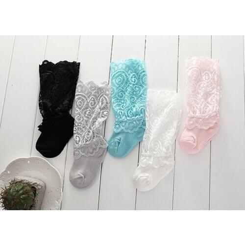 2019 Fashion Baby Girls Kids Socks Cotton Lace Floral Long TUTU Socks Knee High Socks 0-3Y