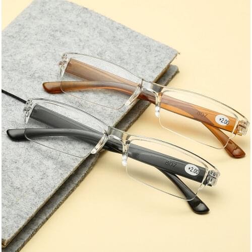 2021 Ultralight Rimless Anti Blue Light Reading Glasses Radiation Computer Presbyopia Readers spectacleso Reader Glasses