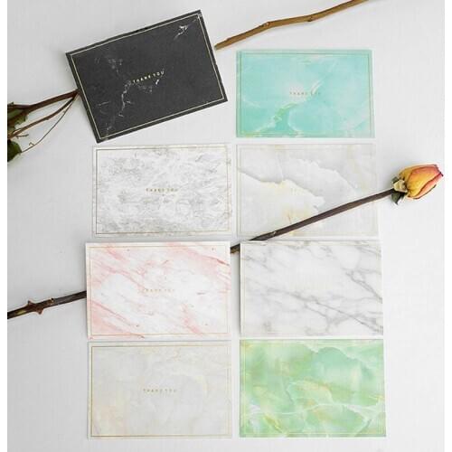 5pcs Mini Marbled Gold Mini Stamping Card Simple Creative Greeting Card Message Card Birthday Christmas Card