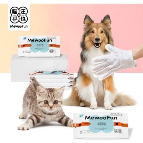 6PCS Pet Wipes No Rinse for Pet Cat Bathing Pet Grooming Washing Easy Use Dog Dry Clean Towels New Cleaning Bath Products