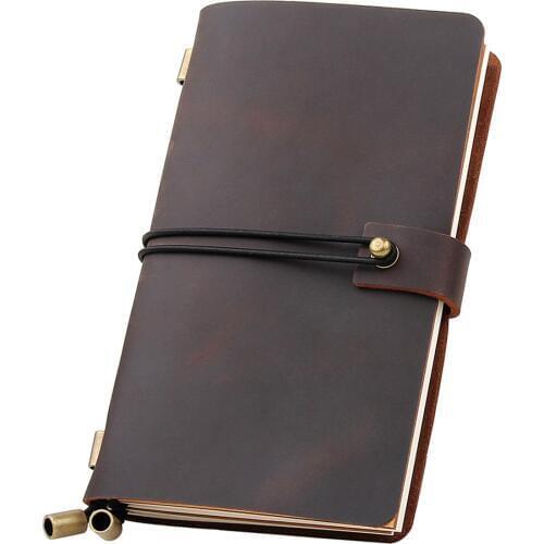 Genuine Leather Notebook Vintage Cowhide Diary Refillable Handmade Travelers Notebook Retro Leather Journal Sketchbook