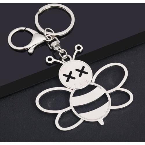 Bee keychain cute key ring for women honeybee key chain key holder creative portachiavi chaveiro llaveros bag charm