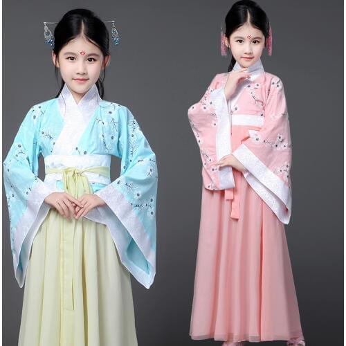 H2543 Children Cosplay Costumes Girls Performance Clothes Halloween Party Chinese Ancient Fairy Tang Princess Dress Hanfu Suit