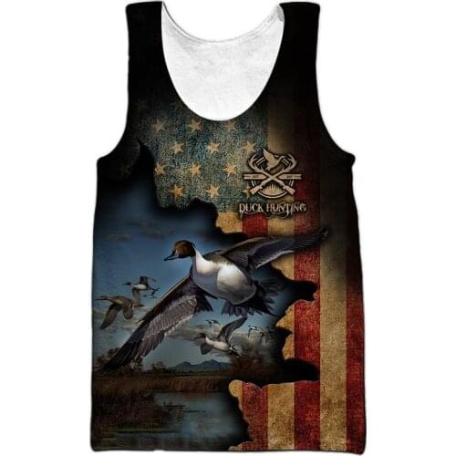 Summer Harajuku sleeveless undershirt beautiful hunting mallard 3D print mens undershirt unisex street casual sports undershirt