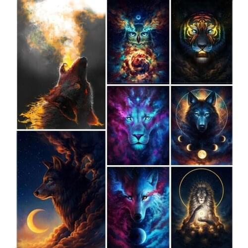 Lion Fox Diamond Art Painting Animal Jewel Cross Stitch Embroidery Diamond Accessories Mosaic Paint Full Kit Home Decor