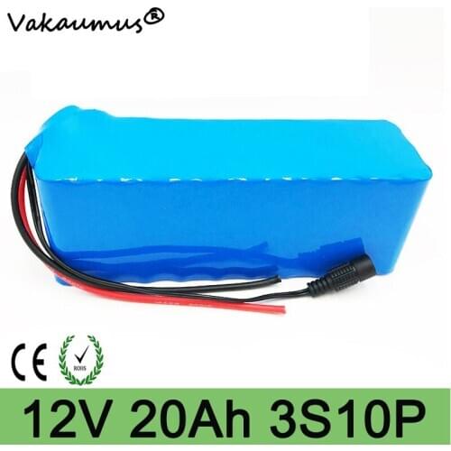 Lithium battery 12v battery pack bateria 12v 20ah 18650 discharge protection bms With EU Plug portable 12v dc battery bms 3s 10p