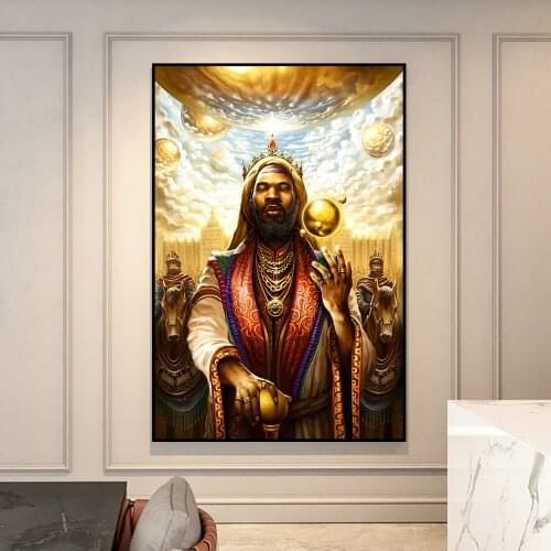 Mansa Musa Golden Empire Canvas Art Posters and Print African Art Canvas Paintings On The Wall Art Pictures For Home Decoration