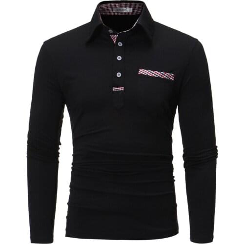 Polo Shirt Men 2021 New Autumn Mens Lapel Slim Long-sleeved Polo Shirt Large Size Mens Stitching Polo Shirt Mens Clothing