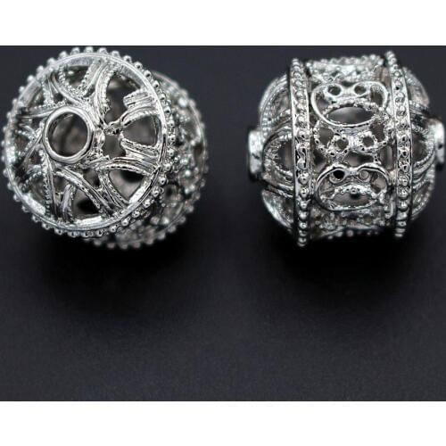 Nigerian Spacer Beads Filigree Connectors Beading Findings DIY for Arab African Ethiopian Women Men Bridal Wedding Jewelry Set