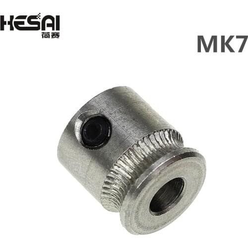 Stainless Steel 3D Printer Filament Extruder Pulley Gear MK7 Teeth Drive Gear with M4 Hexagonal Screw