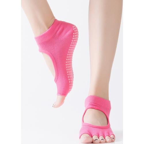 2019 new arrival Digging hole plastic yoga socks ladies slip open toe back five fingers socks sports socks