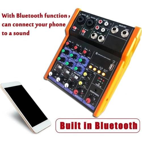 Factory wholesale professional mini digital stage performance audio console mixer 4-channel USB mixer for Karaoke