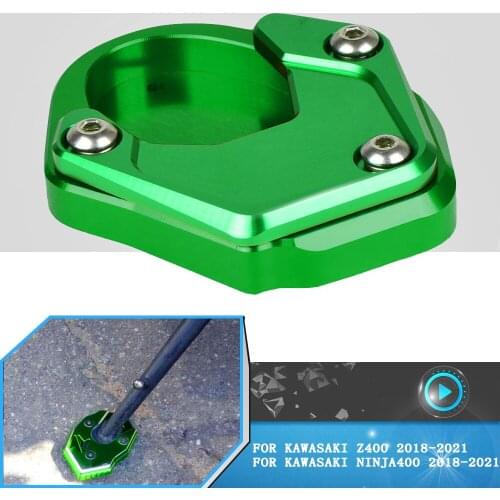 Motorcycle Foot Kickstand For Kawasaki Z400 Ninja 400 2018 2019 2021 Motocross Side Stand Enlarge Extension Parts Z 400 NINJA400