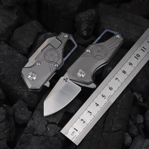 S35VN Steel Titanium Alloy Mini Keychain Knife Key Carry Knife Self-defense Folding Knife High Hardness Sharp