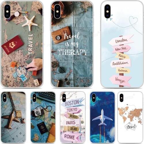 Rubber Soft TPU World Map Travel Plane Phone Case For Oukitel C17 C16 C15 C13 C12 C18 Pro K9 U25 Pro U22 Fundas Silicone Cover