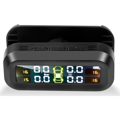 Windshield Solar Power Tpms Car Tire Pressure Alarm Monitor System Auto Security Alarm Systems Tyre Pressure Temperature Warning