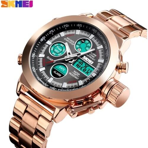 Skmei Fashion Men Sport Watch 2Time Display Quartz Digital Clock Waterproof Military Luminous Chrono Wristwatch relogio masculin