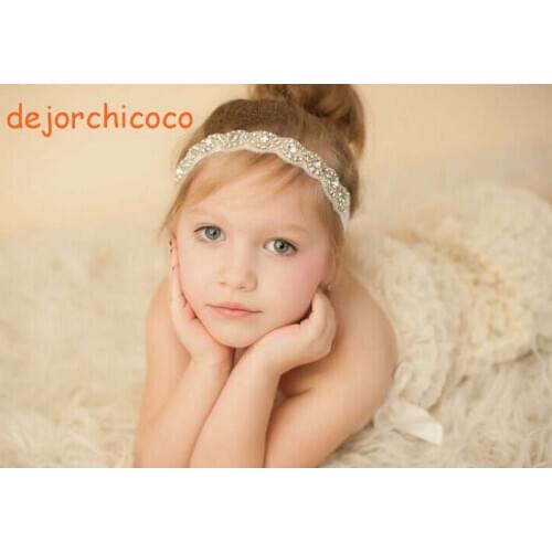 Rhinestone wedding girls party headband Childrens dancing crystal hairband Newborn baby hair accessories Headwear[dejorchicoco]