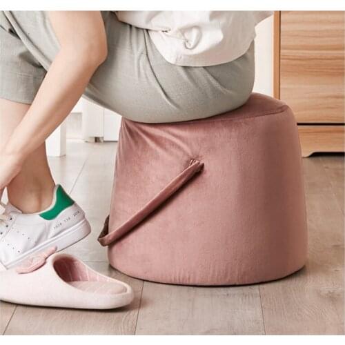 GY Fabric Low Stool Nordic Living Room Sofa Stool Fashion Creative Makeup Lazy Board Shoes Changing round Stool